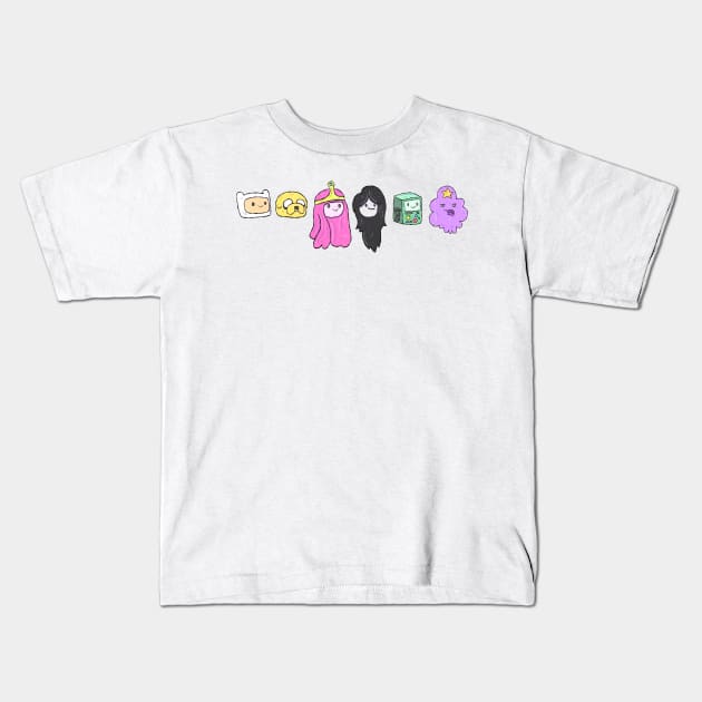 Adventure Time Headshot Lineup Kids T-Shirt by surfinggiraffecomics